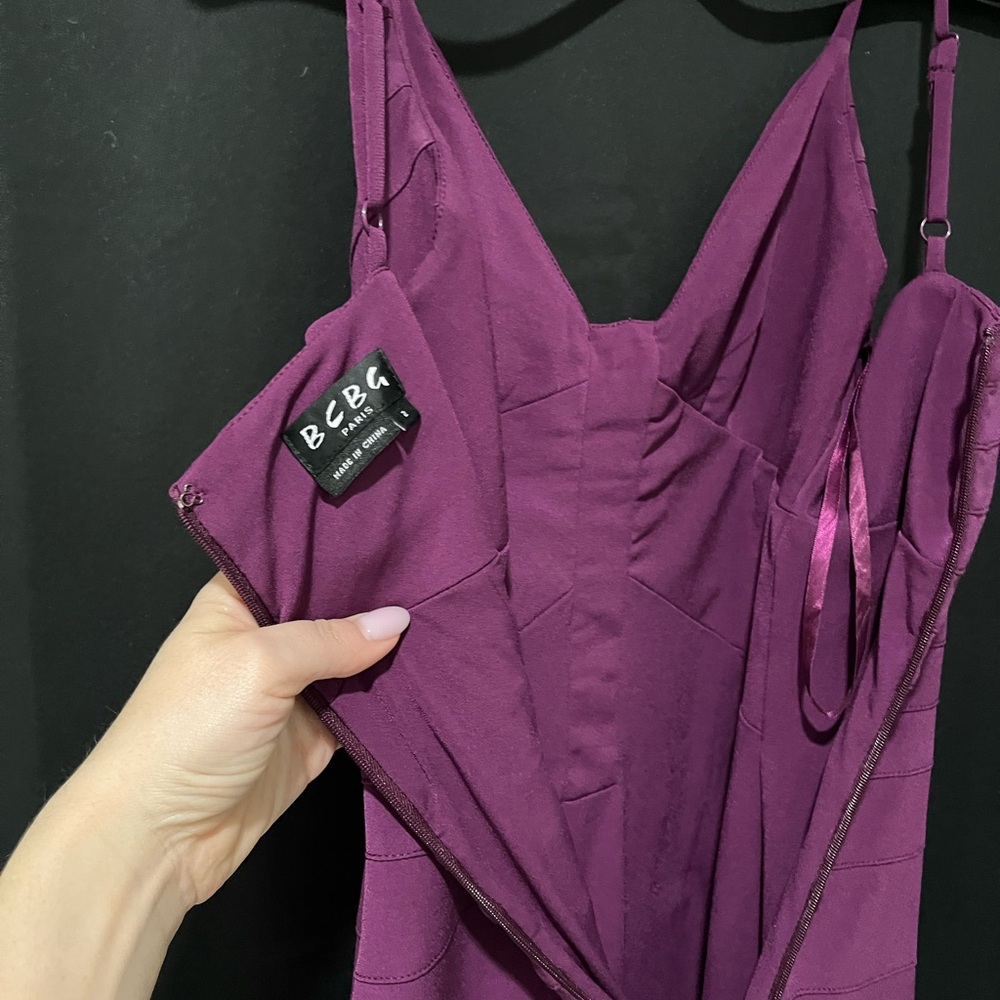 BCBG Purple Cocktail Dress Spaghetti Strap Bodycon